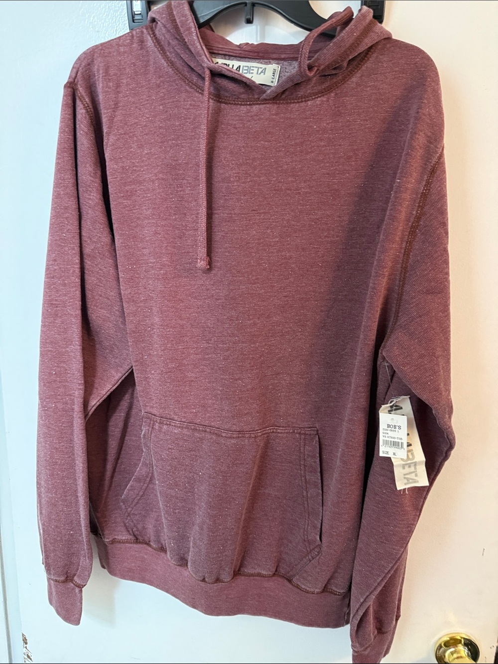 L.A.M.B. Men's Heathered Maroon Pullover Hoodie